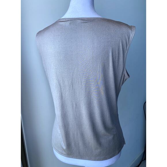 Vintage Silver MSK Beaded Embroidered Square Neck Gatsby Retro Art Deco Top - Picture 2 of 6